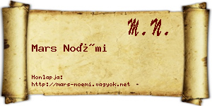 Mars Noémi névjegykártya
